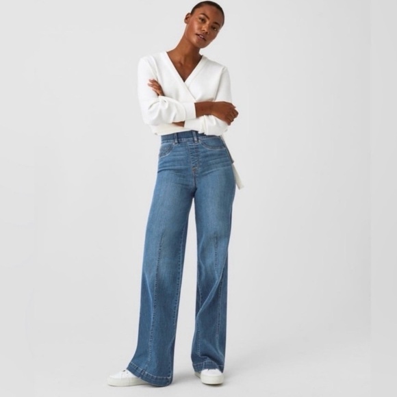 SPANX Denim - Spanx l Seamed Front Wide Leg Jean l M